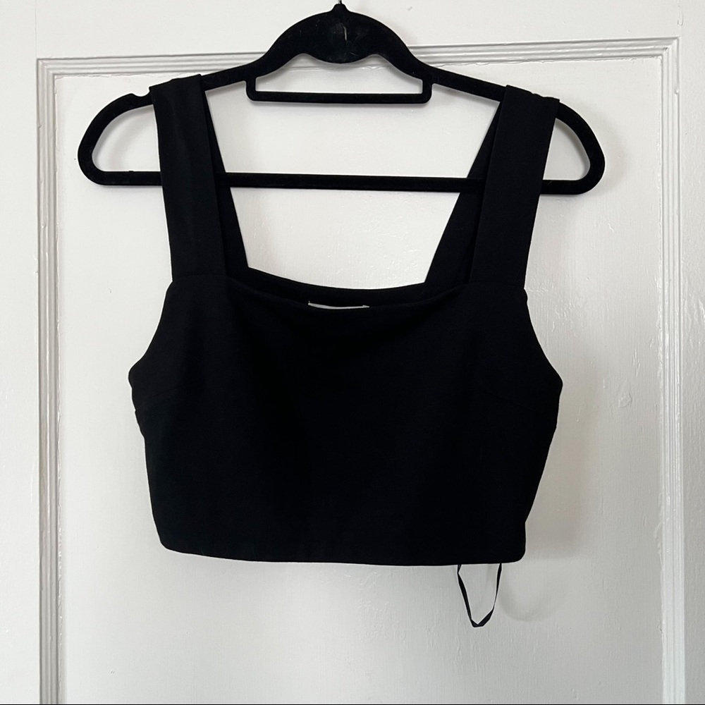 NWT Showpo Boobon Cropped Black Top - Size 12